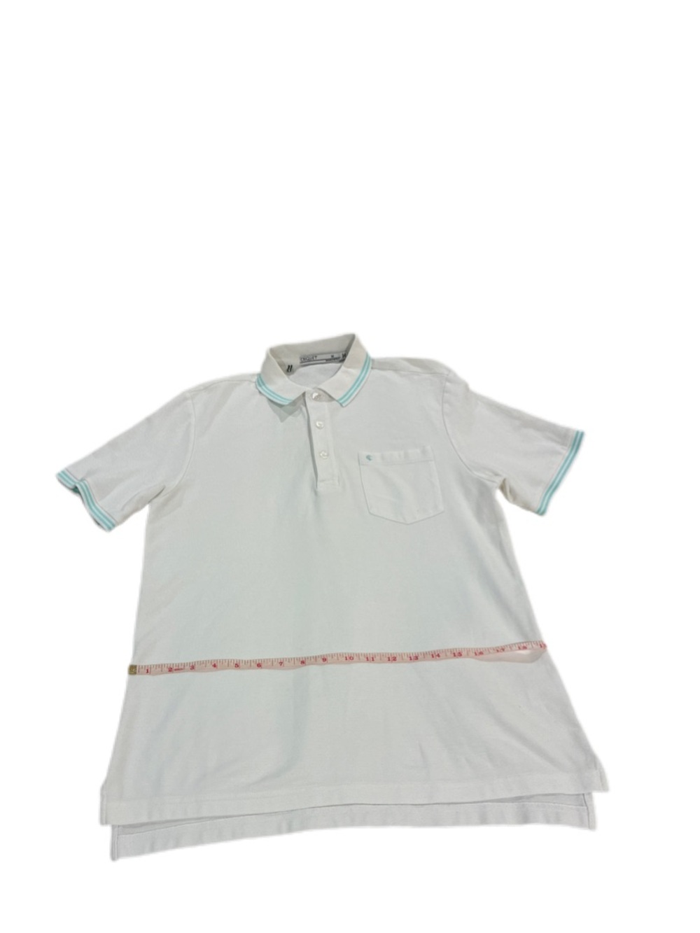 Criquet White Polo with Mint Trim